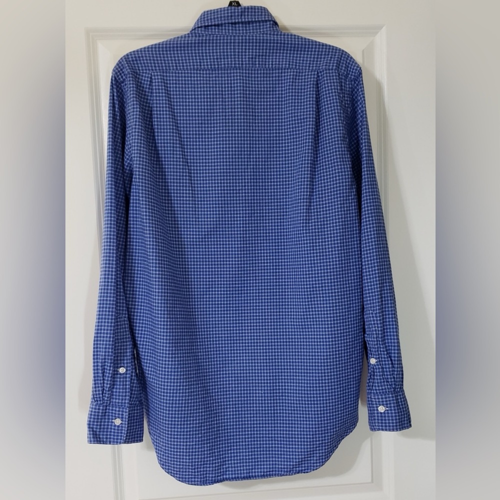 Polo Ralph Lauren Men's Medium Check Long Sleeve Button Down Shirt Blue - Picture 2 of 5